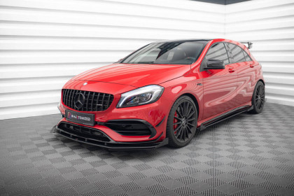 Street pro spojler pod nárazník lipa + flaps Mercedes-Benz A 45 AMG Aero W176 černo červený