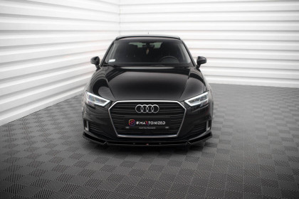 Spojler pod nárazník lipa V.1 Audi A3 Sportback 8V Facelift černý leský plast