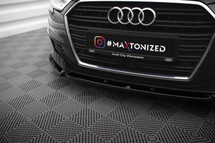 Spojler pod nárazník lipa V.1 Audi A3 Sportback 8V Facelift černý leský plast