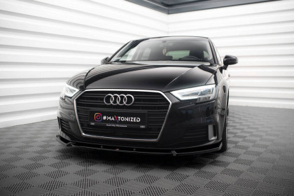 Spojler pod nárazník lipa V.1 Audi A3 Sportback 8V Facelift černý leský plast