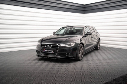 Prahové lišty V.2 Audi A6 C7 černý lesklý plast