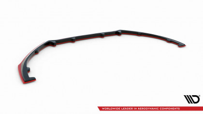 Spojler pod nárazník lipa V.3 Renault Megane RS Mk4 černý leský plast + červená