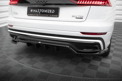 Spoiler zadního nárazniku Audi Q8 S-Line Mk1 černý lesklý plast