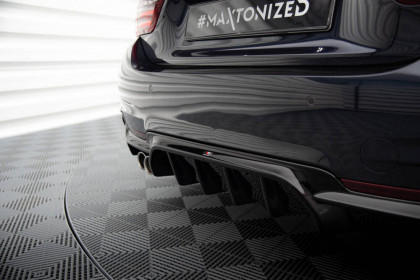 Zadní difuzor double duplex BMW 4 Coupe / Gran Coupe M-Pack F32 / F36 (verze s koncovkami na jedné straně) černý lesklý plast