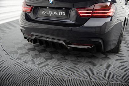 Zadní difuzor double duplex BMW 4 Coupe / Gran Coupe M-Pack F32 / F36 (verze s koncovkami na jedné straně) černý lesklý plast