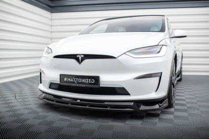 Spojler pod nárazník lipa V.1 Tesla Model X Mk1 Facelift černý lesklý plast