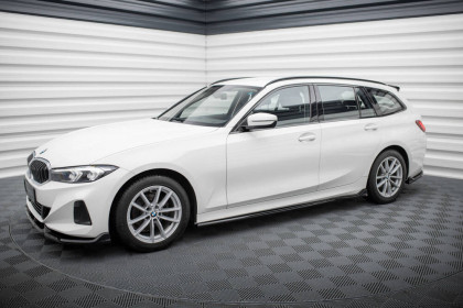 Prahové lišty BMW 3 Sedan / Touring G20 / G21 Facelift černý lesklý plast