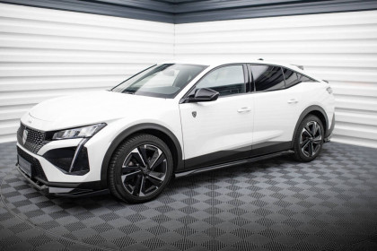 Prahové lišty Peugeot 408 Mk1 černý lesklý plast