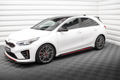 Prahové lišty Kia Ceed GT Mk3 černý lesklý plast