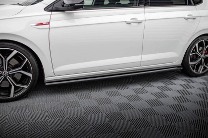 Prahové lišty Volkswagen Polo GTI Mk6 Facelift černý lesklý plast