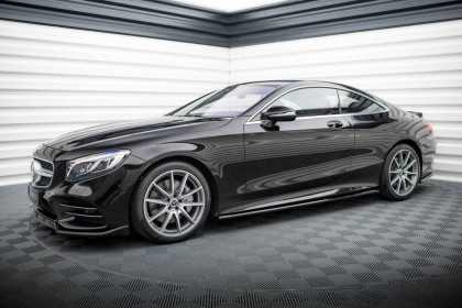 Prahové lišty Mercedes-Benz S Coupe AMG-Line C217 Facelift černý lesklý plast