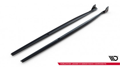 Prahové lišty V.5 + flaps BMW 1 M-Pack / M140i F20 Facelift černý lesklý plast