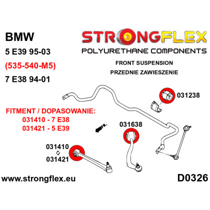 Silentblok předního ramene 66mm SPORT 031638A BMW 5,7,X3,X5 