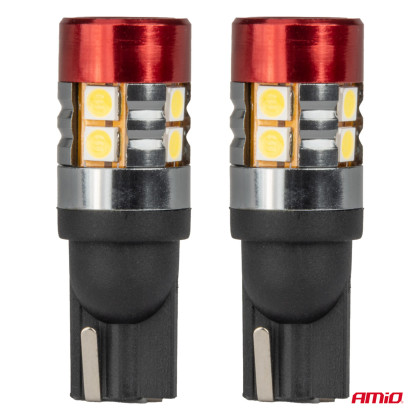 LED žárovky CANBUS T10 W5W 9 SMD 3030 White 12V 24V AMIO-04242