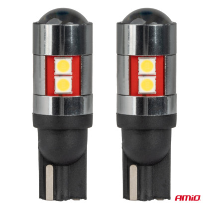 LED žárovky CANBUS T10 W5W 9 SMD 3030 White 12V 24V 36V 48V AMIO-04244
