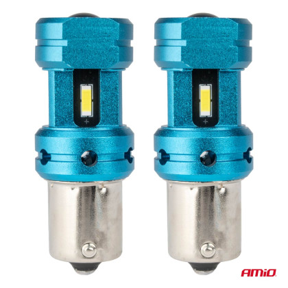 CANBUS LED žárovky 1156 BA15S P21W R10W R5W 4SMD 1860 White 12V 24V AMIO-04252