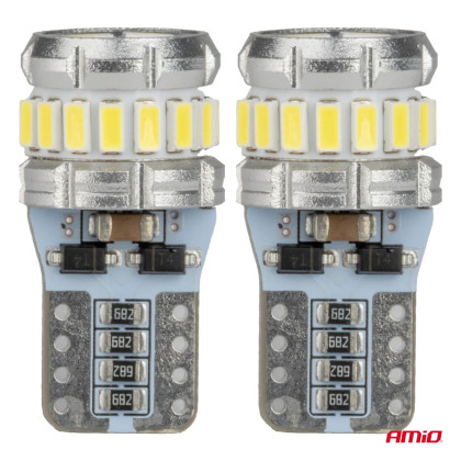 LED žárovky CANBUS T10 W5W 16SMD 2SMD 3014 3030 White 12V 24V AMIO-04260