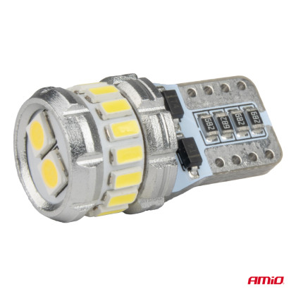 LED žárovky CANBUS T10 W5W 16SMD 2SMD 3014 3030 White 12V 24V AMIO-04260