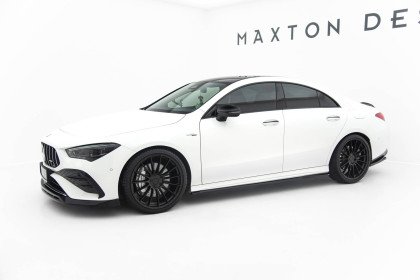 Prahové lišty Mercedes-AMG CLA 35 / 45 Coupe / Shooting Brake C118 Facelift / X118 Facelift černý lesklý plast