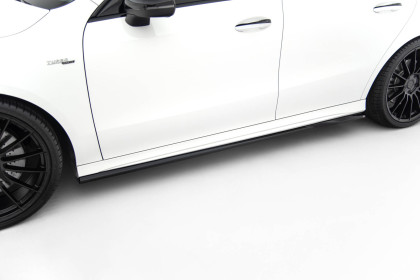 Prahové lišty Mercedes-AMG CLA 35 / 45 Coupe / Shooting Brake C118 Facelift / X118 Facelift černý lesklý plast