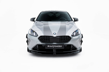 Spojler pod nárazník lipa V.2 BMW M135i / 1 M-Pack F70 černý lesklý plast