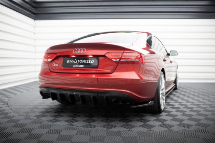 Zadní difuzor Audi S5 Sportback 8T černý lesklý plast - double duplex