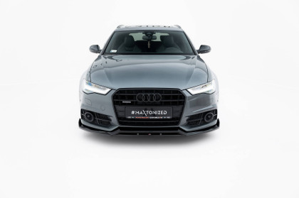 Spojler pod nárazník lipa V.3 Audi A6 / A6 C7 S-line/ S6 C7 Facelift černý lesklý plast