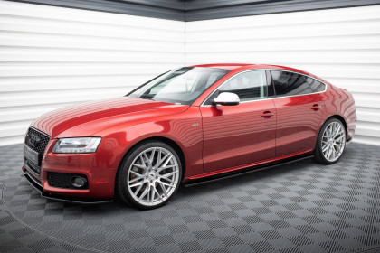 Prahové lišty Audi S5 / A5 / A5 S-Line 8T / 8T FL Sportback černý lesklý plast