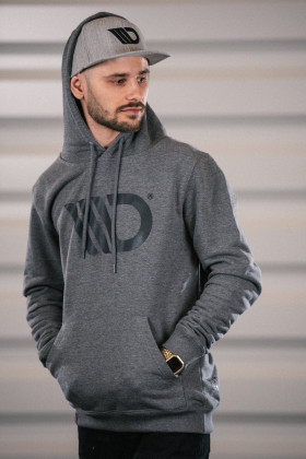 Pánská mikina s kapucí v šedé barvě