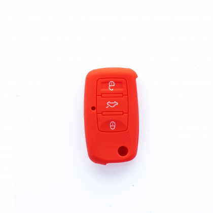 EPKC03 RED CAR KEY COVER VOLKSWAGEN SKODA SEAT