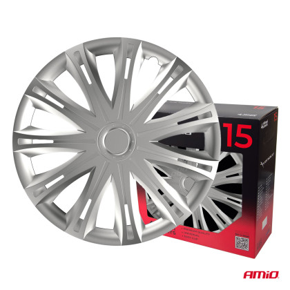 Poklice Spark 15” stříbrná sada 4ks COLOR BOX