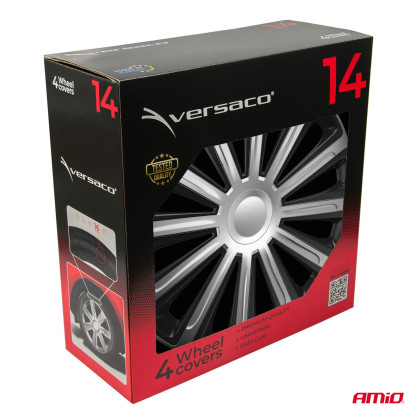 Poklice Trend 14” černo – stříbrná sada 4ks COLOR BOX