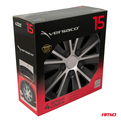 Poklice Rapide 15” černo - stříbrná sada 4ks COLOR BOX
