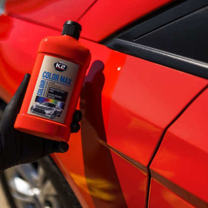 Leštěnka barevná s voskem K2 500ml - červená