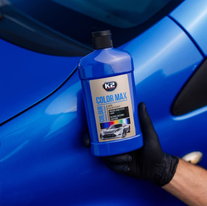 Leštěnka barevná s voskem K2 500ml - tmavě modrý