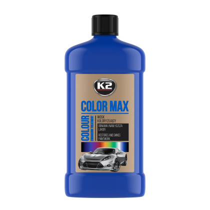 Leštěnka barevná s voskem K2 500ml - modrá
