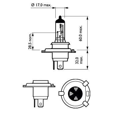 Žárovka Philips H4 Philips X-TREMEVISION PRO1 12V 60/55W