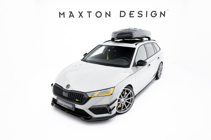 Spojler pod nárazník lipa V.4 Škoda Octavia RS Mk4 černý lesklý plast