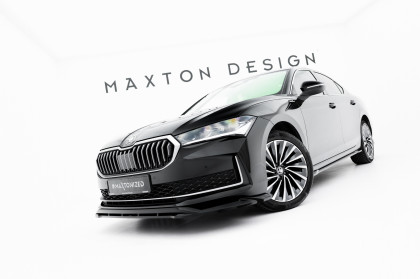 Spojler pod nárazník lipa V.1 Škoda Superb Mk4 černý lesklý plast