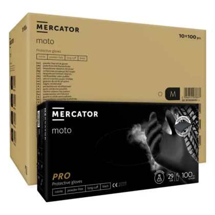 Nitrilové rukavice MERCATOR MOTO BLACK XL 100ks
