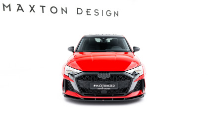 Spojler pod nárazník lipa V.1 Audi RS3 Sedan 8Y Facelift černý lesklý plast