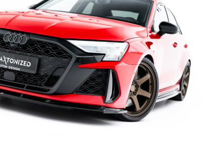 Spojler pod nárazník lipa V.1 Audi RS3 Sedan 8Y Facelift černý lesklý plast