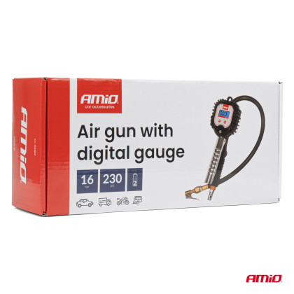 Nafukovací pistole s digitálním manometrem 16 bar AMiO-04483