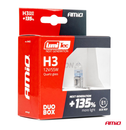 Halogenový duo blistr (2ks) sada LumiTec H3 12V 55W LumiTec NEXT GENERATION +135% DUO AMIO-04403
