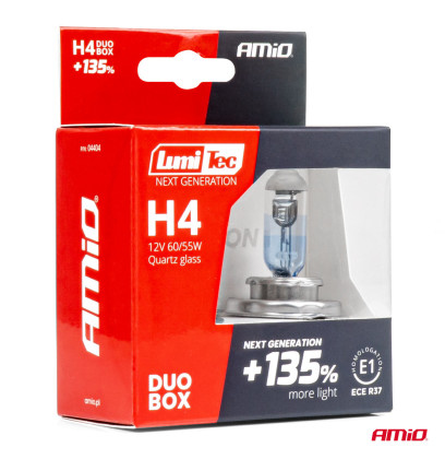 Halogenový duo blistr (2ks) sada LumiTec H4 12V 60/55W LumiTec NEXT GENERATION +135% DUO AMIO-04404