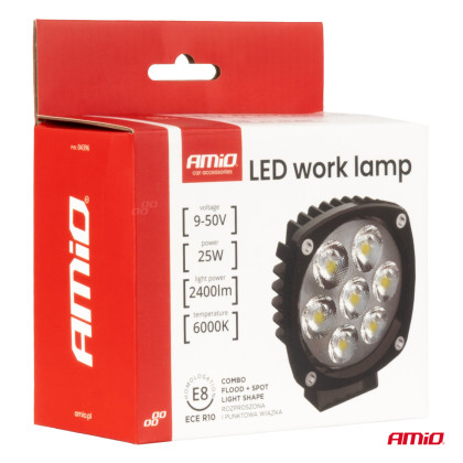 LED pracovní světlo 25W COMBO 12/24V AMiO-04396