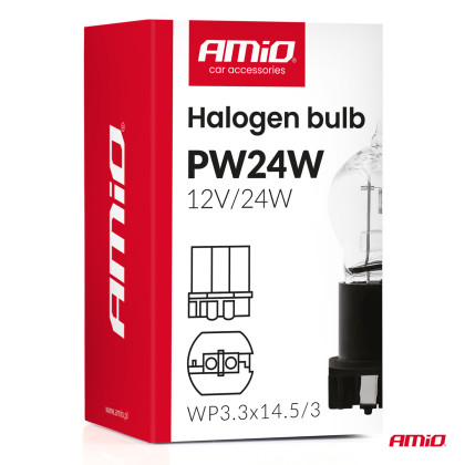 Halogenová žárovka PW24W WP3.3x14.5-3 24W 12V AMiO-04409