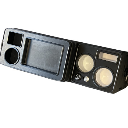 Multifunkční středová konzole pro VW T5 / T6 / T6.1 s úložným prostorem, USB, 12V podsvícená, all black