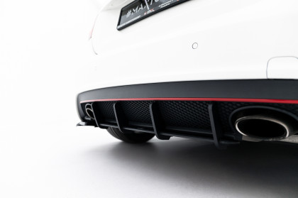 Spoiler zadního nárazníku Street pro Mercedes-Benz A AMG-Line W176 černo červený