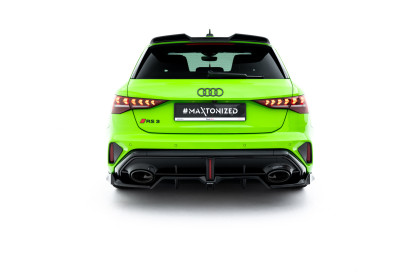 Spoiler zadního narázníku V.1 Audi RS3 Sportback 8Y Facelift černý lesklý plast